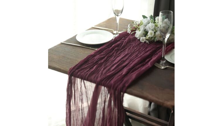 Eggplant cheesecloth runner