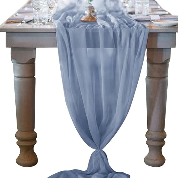 Dusty Blue Chiffon Runner