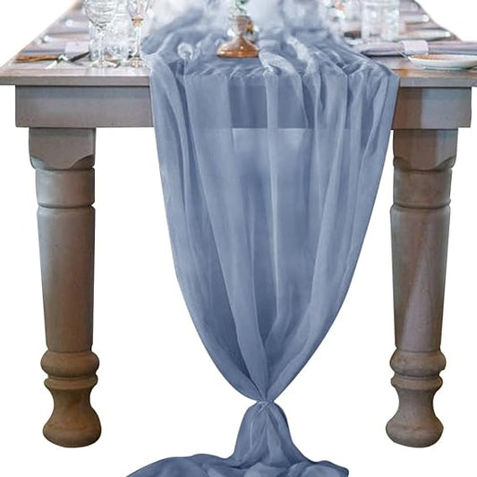 Dusty Blue Chiffon Runner