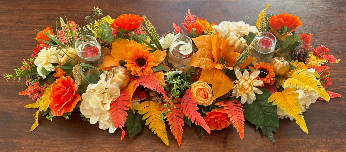 Fall 3' Tealight Table Centerpiece