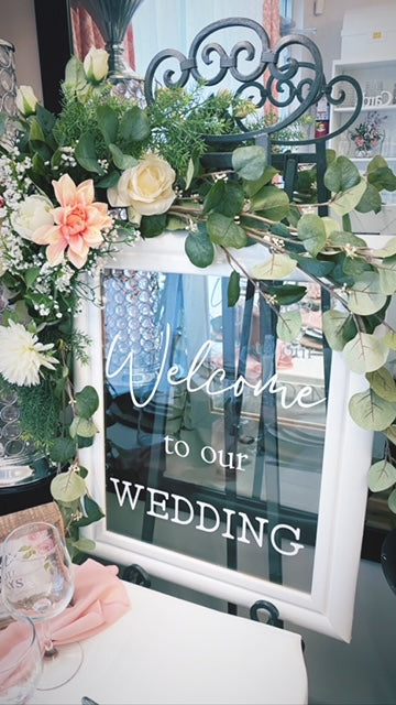 Welcome to our Wedding in Glass frame white