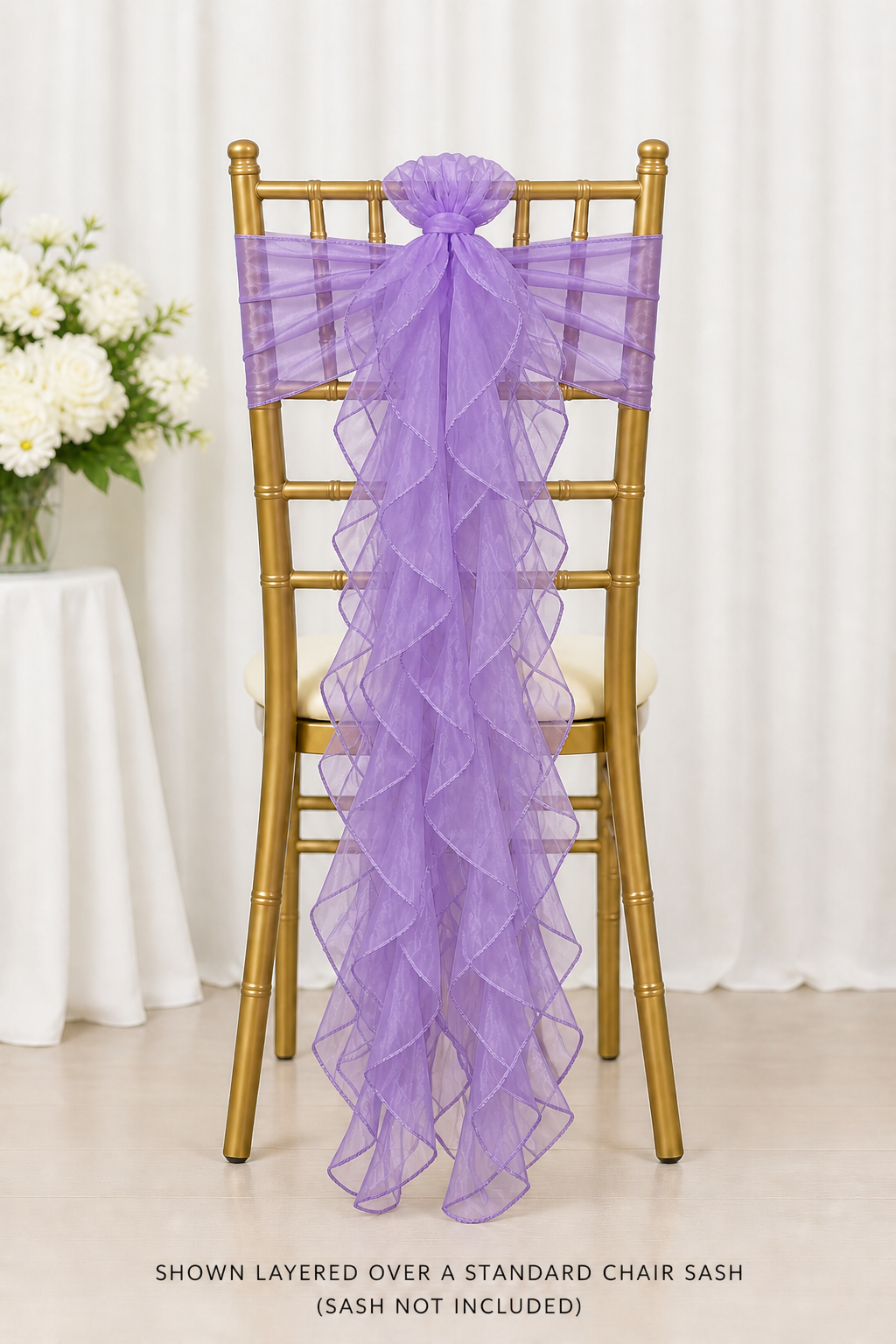 Purple Curly Fringe Chair Sash Accessory