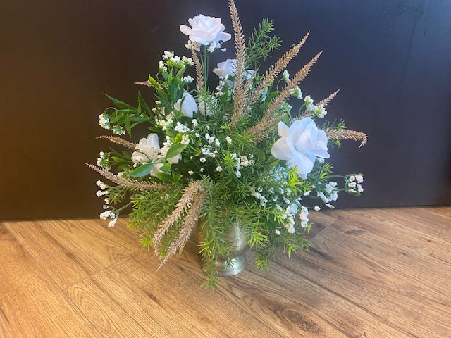 Flower Arrangement with Gold Vase