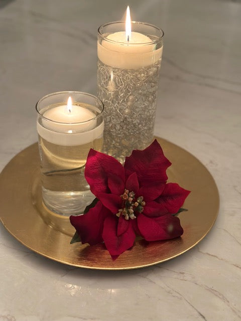 Christmas centrepiece gold - Include 2 floating candles