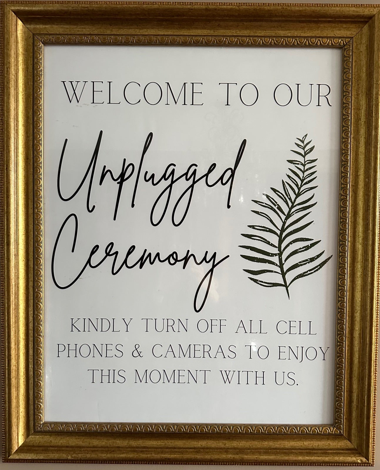 Unplugged Ceremony Sign