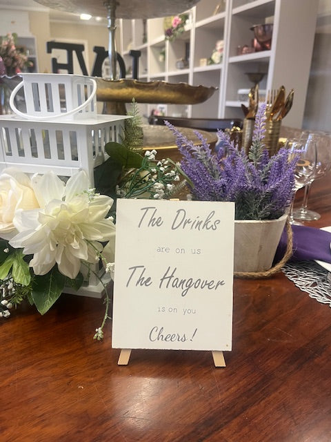 Sign Easel Drink on Us - Small