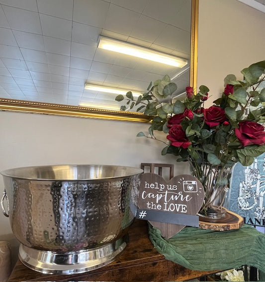 Dimpled Stainless Ice Bucket Extra Large