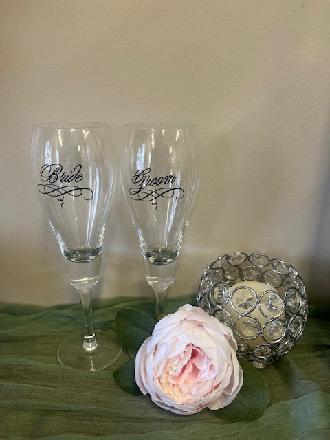 Bride and Groom Champagne Glasses