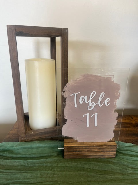 Rustic Taupe Table Number