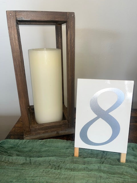 Table Number Easels Silver - Set of # 1 -8