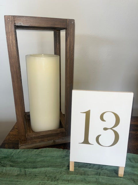 Table Number Easels Gold- Set of # 1 -13