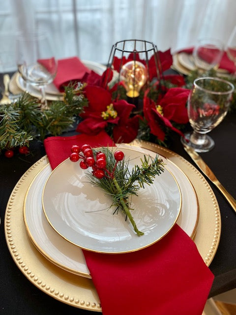 Christmas Gold and Red Table setting package