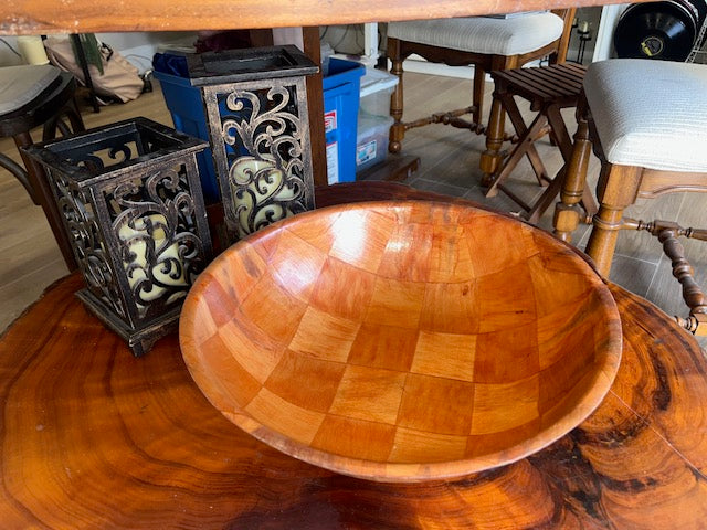 Vintage Wood Bowl 14"