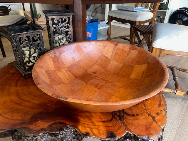 Vintage Wood Bowl 18"