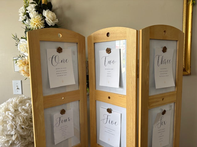 Wooden Folding Seating Chart Display