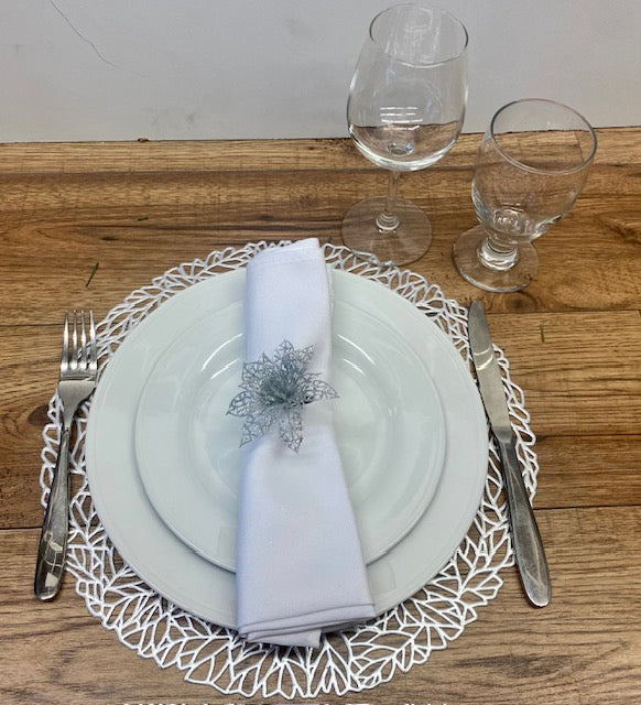 Christmas Table Setting Silver