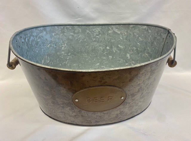 Ice bucket BEER sign brown tin