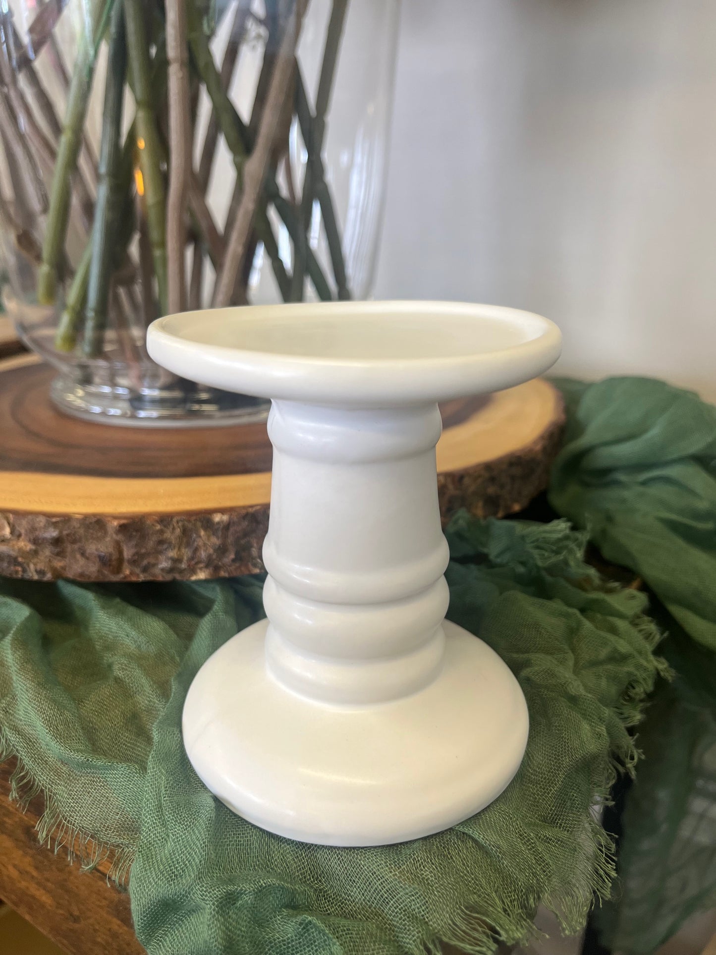 White Candle Stand - Circle