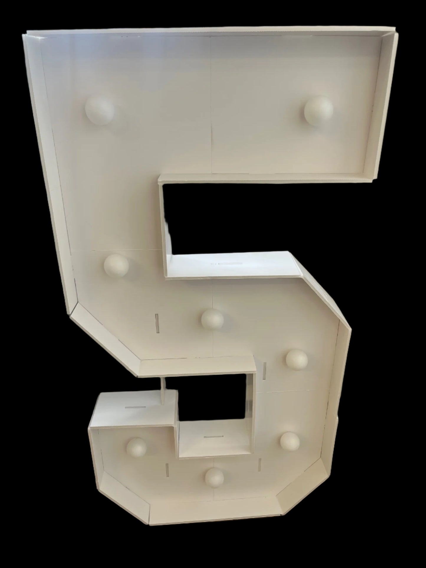 White Number 5 Marquee Light Up Sign