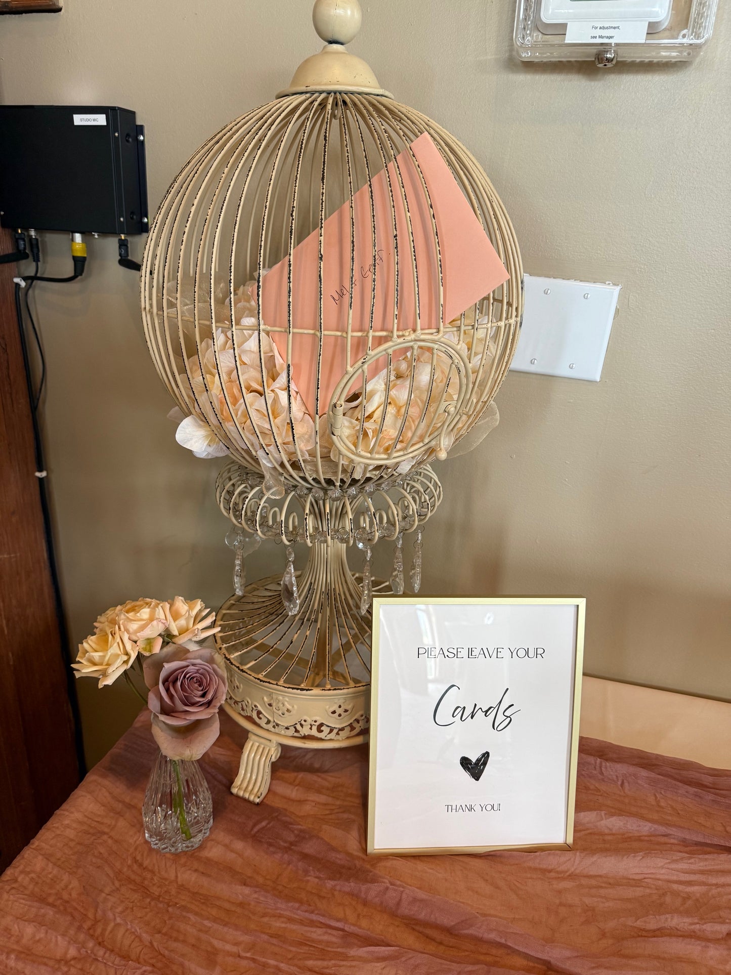 Bird Cage with Acrylic Crystals