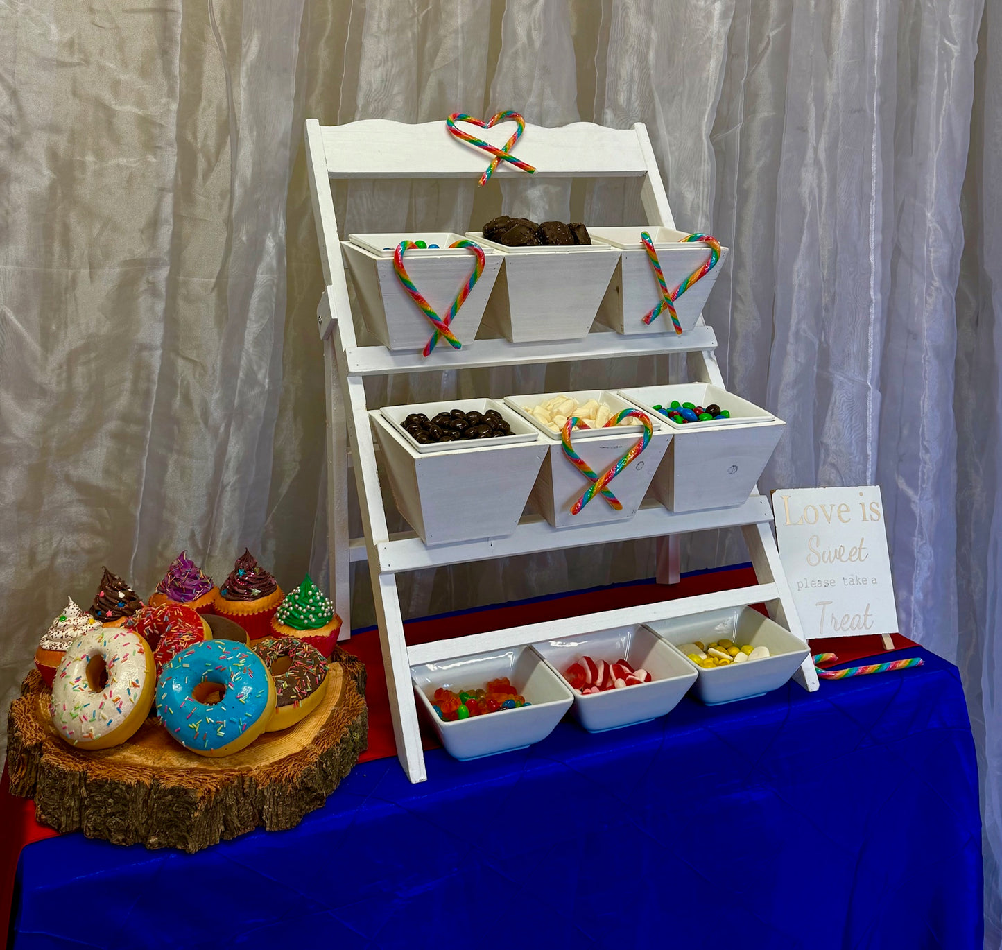 White Tiered Candy Station