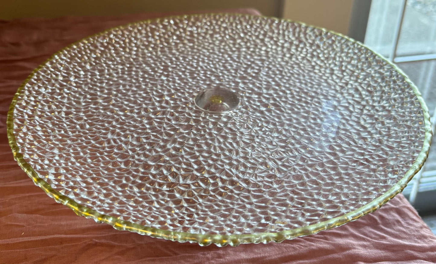 11" Glass Pebble Cake Stand