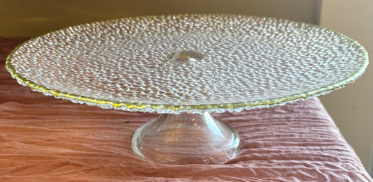 11" Glass Pebble Cake Stand
