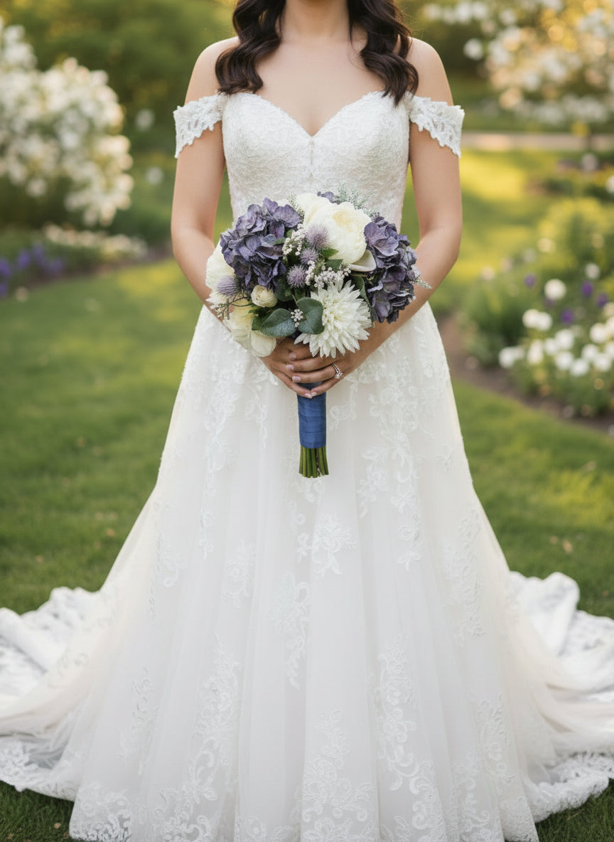 Bridal Bouquet Lavender and Cream