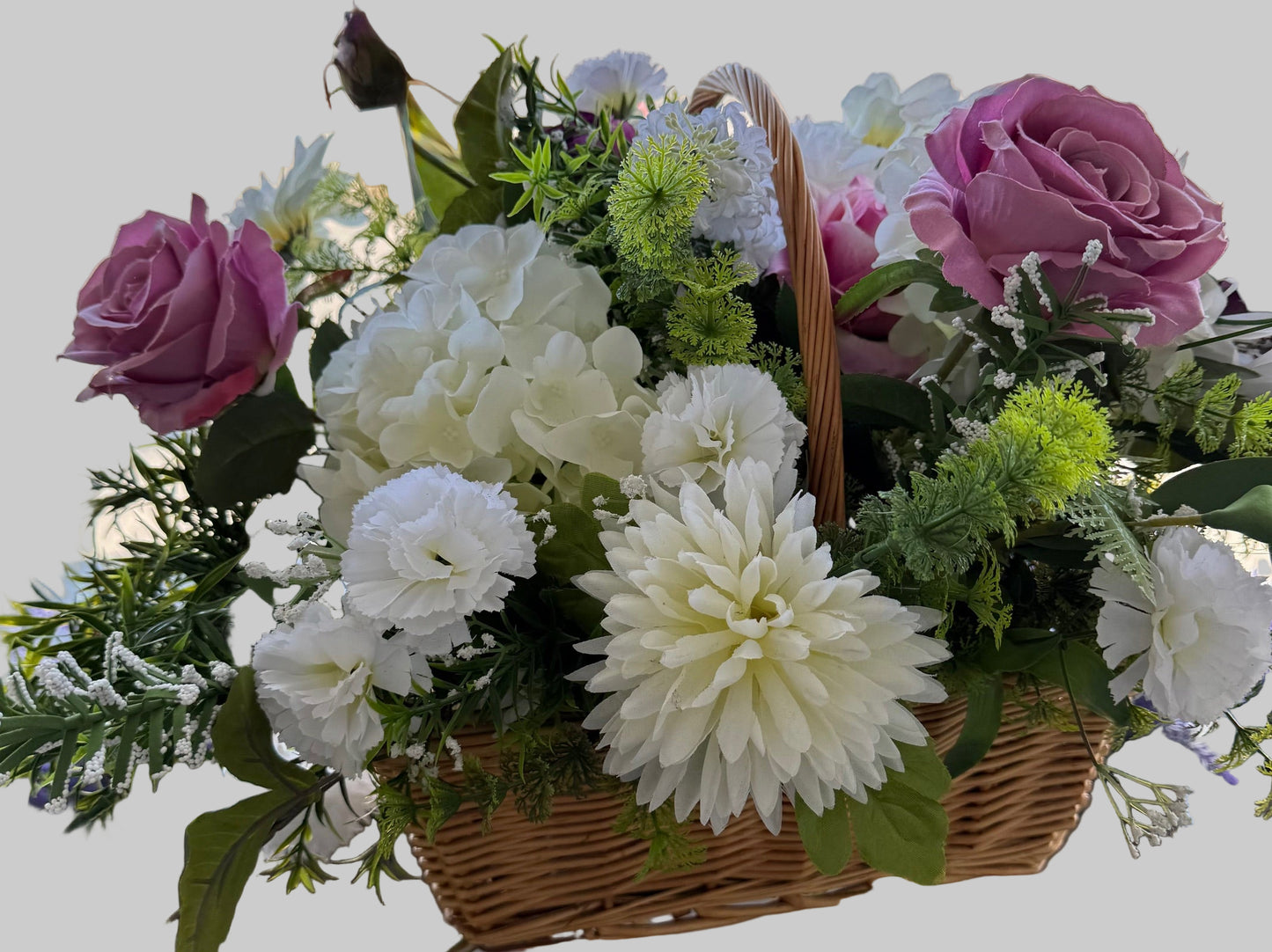 White/Purple Flower Basket