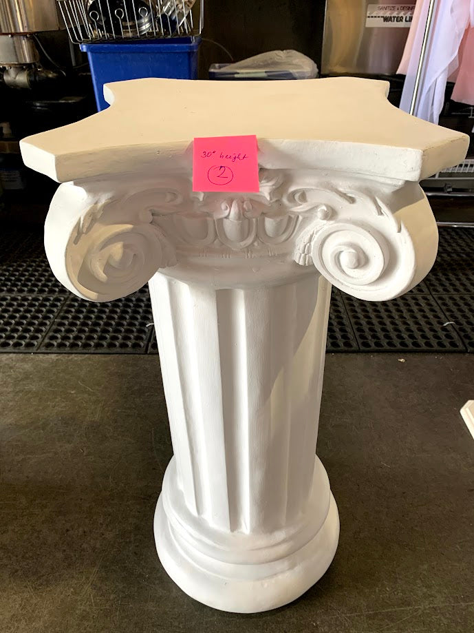 30" White Roman Columns