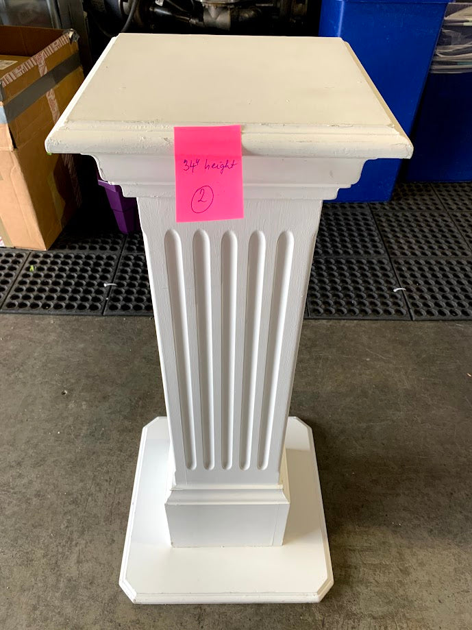 34" White roman columns