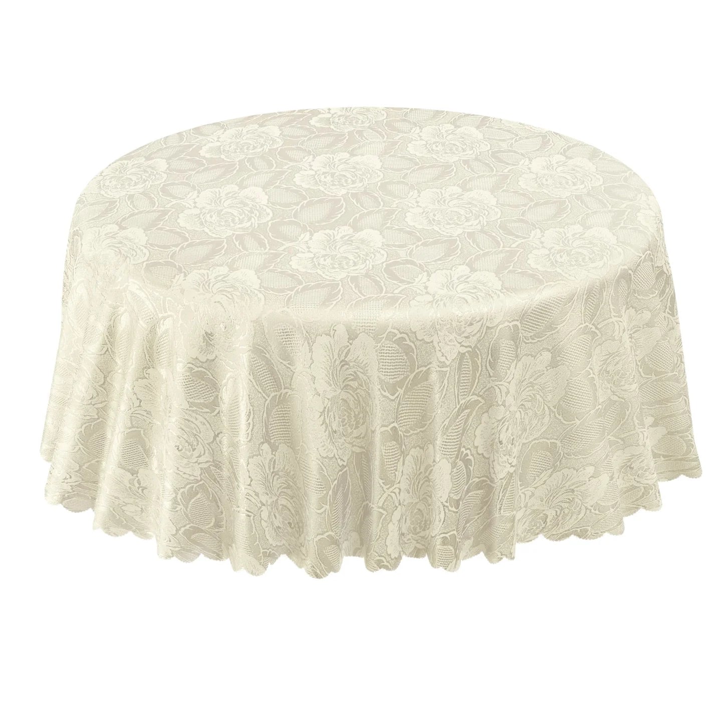 Tablecloth Ivory Damask Round 90"