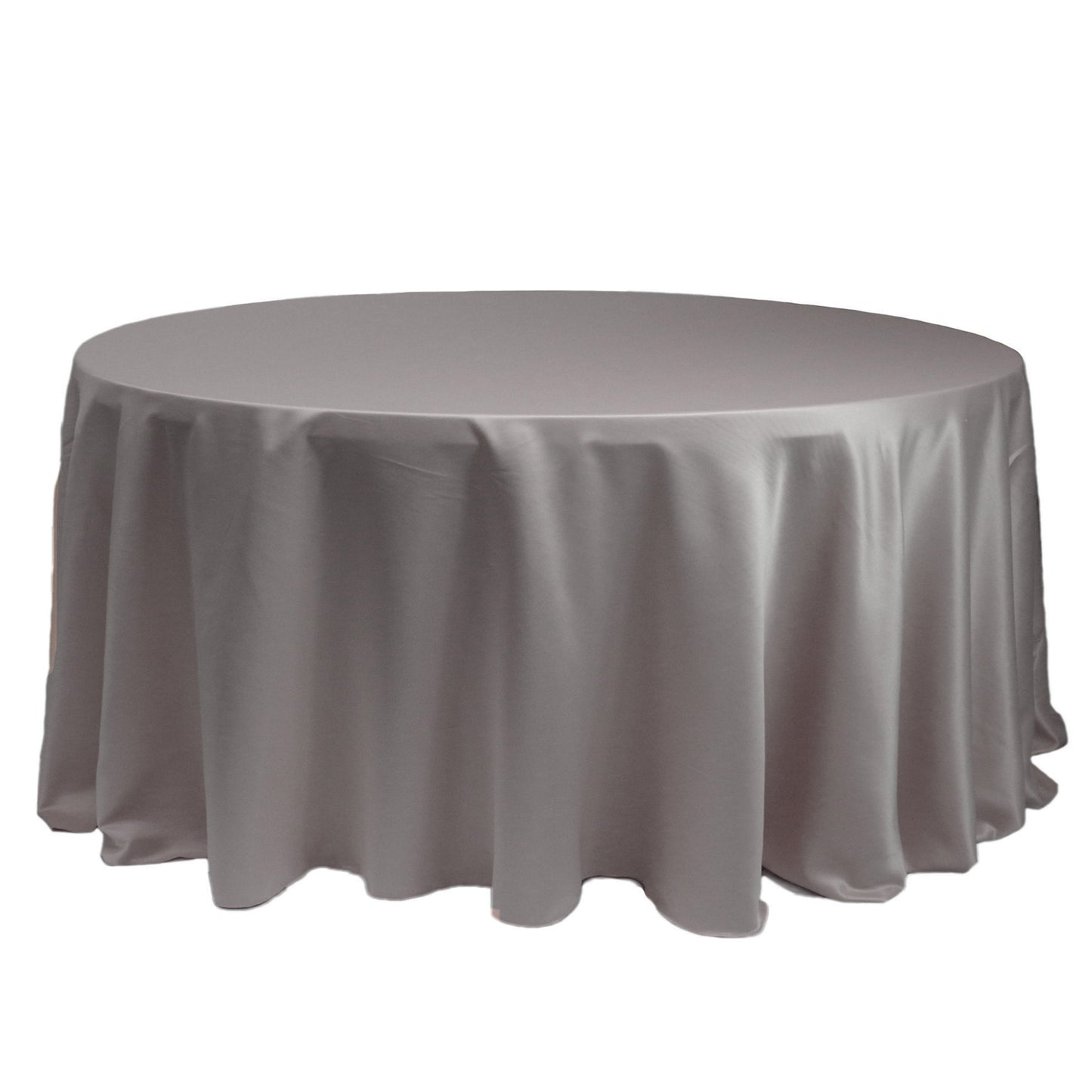 Tablecloth Silver Satin Round 120"