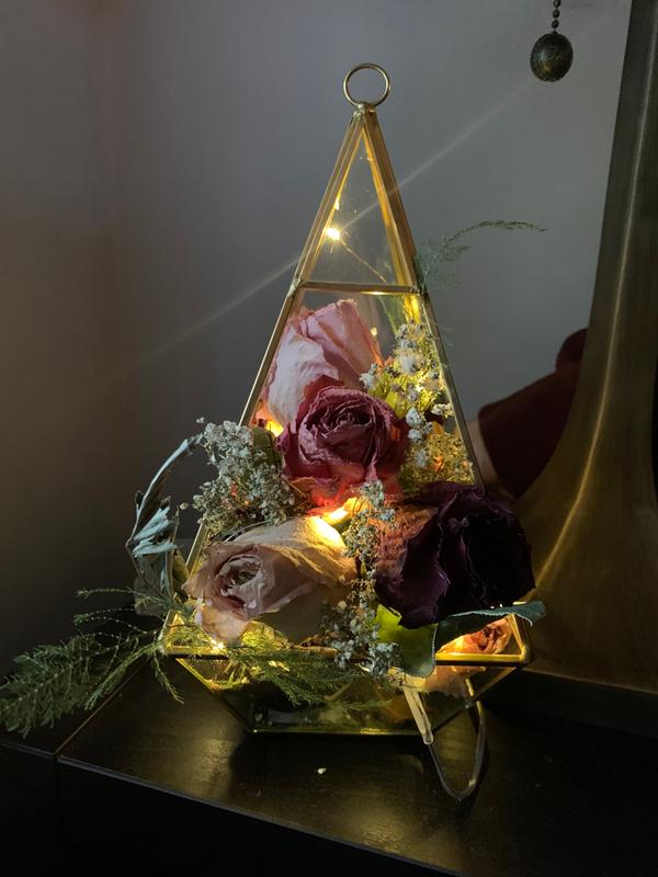 Geometric Glass Terrarium Centerpiece