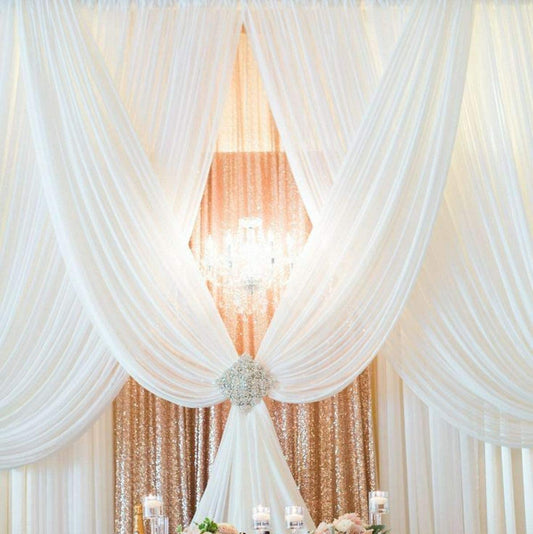 Backdrop White Sheer Curtain 40'