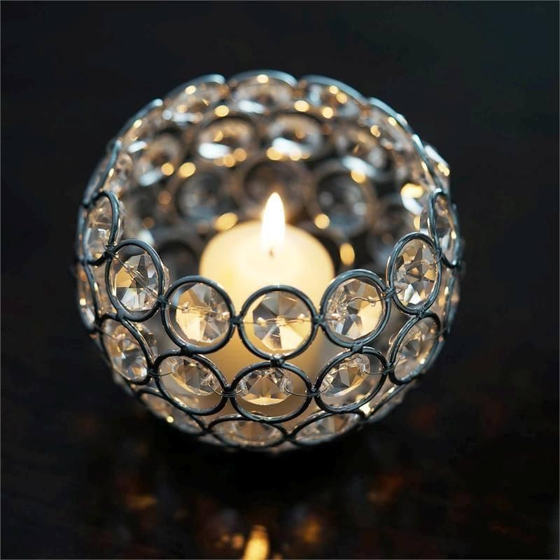 Silver Crystal Tealight Candle Holder