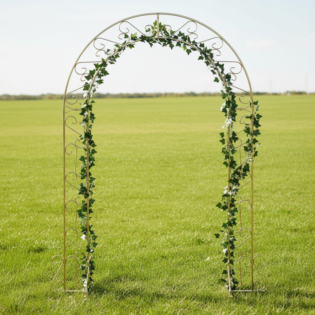 Brass Wedding Arch Decorated