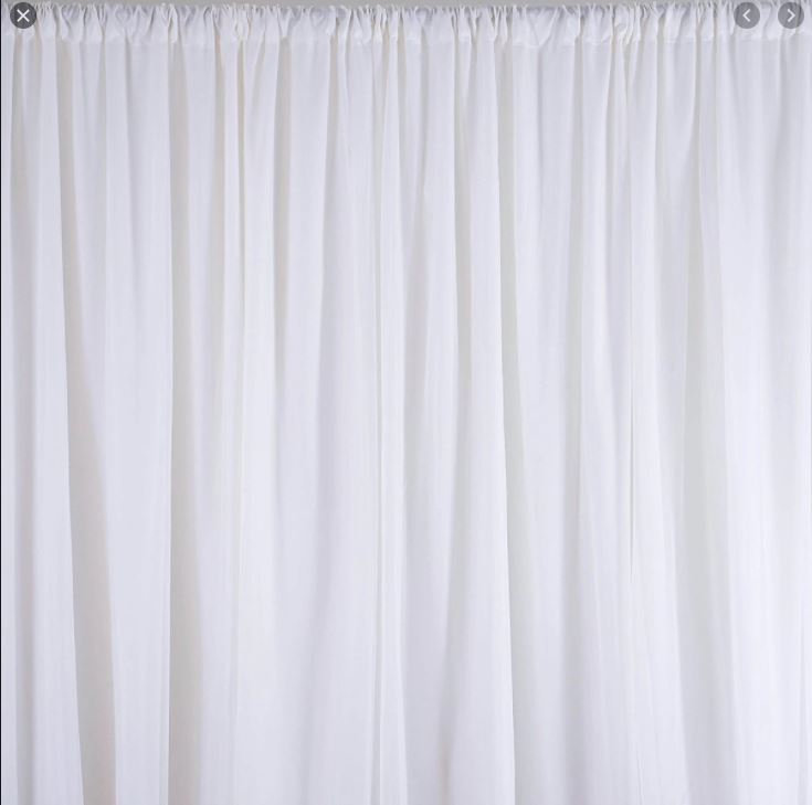 Backdrop White Sheer Curtain 40'