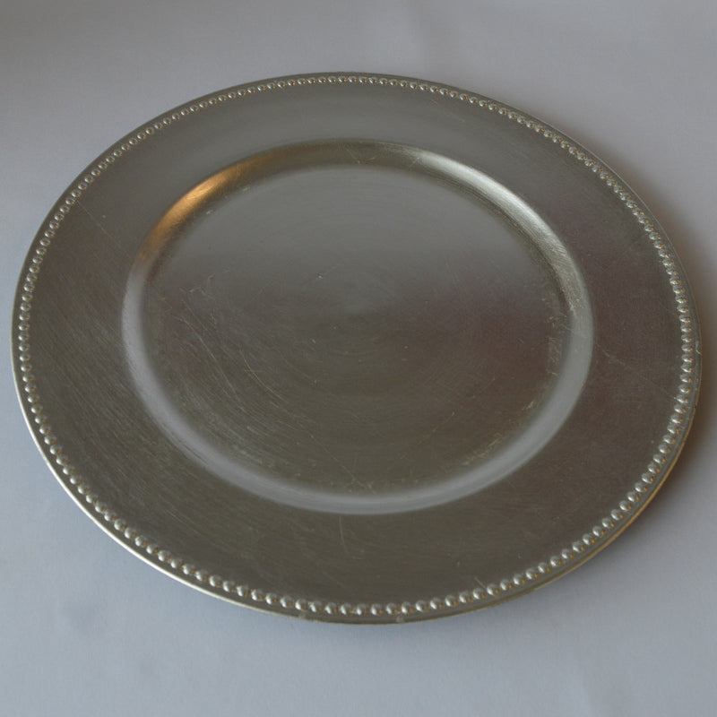 Silver Beaded Charger Plate