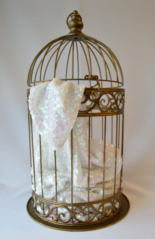 Shimmery White Glitz Sequin Runner