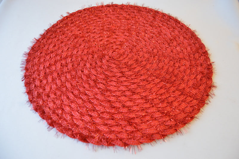 Shiny Red Round 15" Placemat