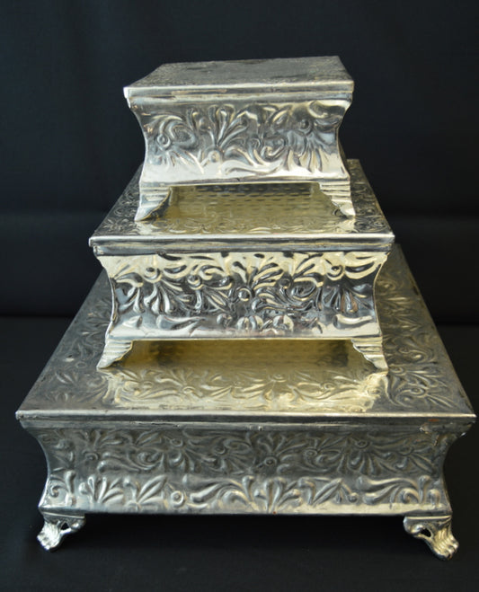 Square Embossed Cake Stands