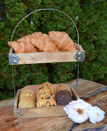 2 Tier Wooden Dessert Stand