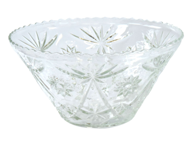 Glass Punch Bowl Cut Crystal 14"
