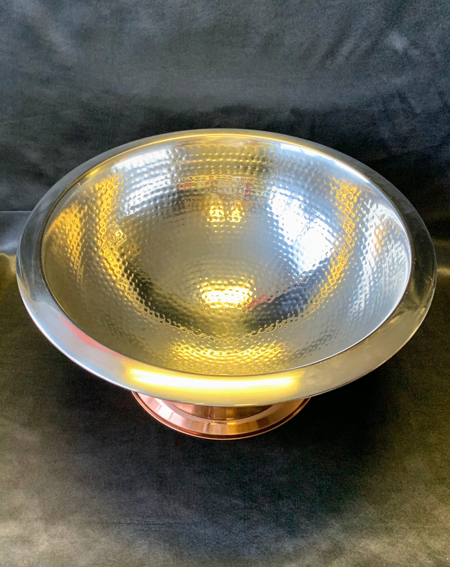 Stainless Steel Dimpled Ice Bucket Rose Gold