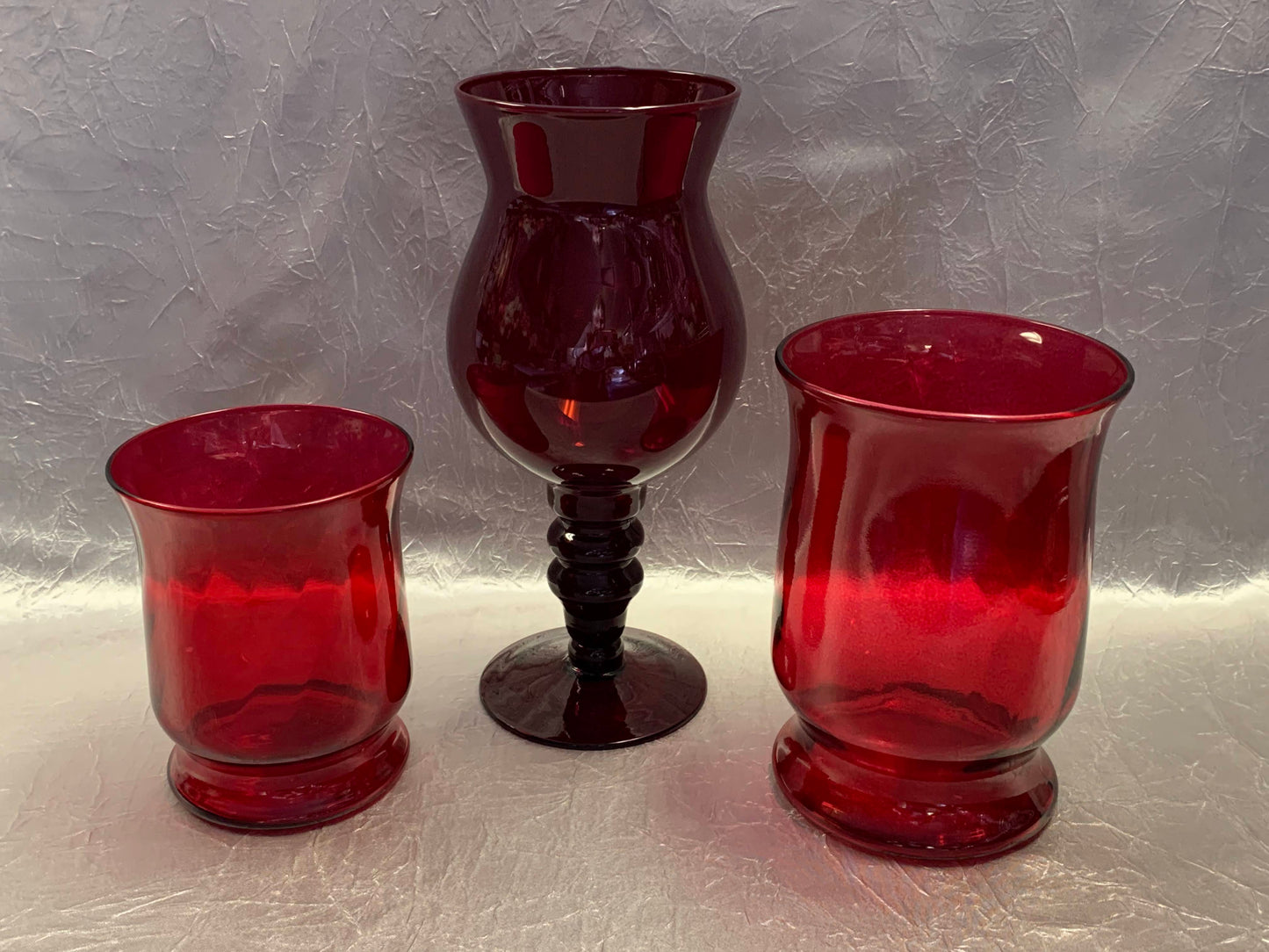 Ruby Red Stem Vase 30" x 5"