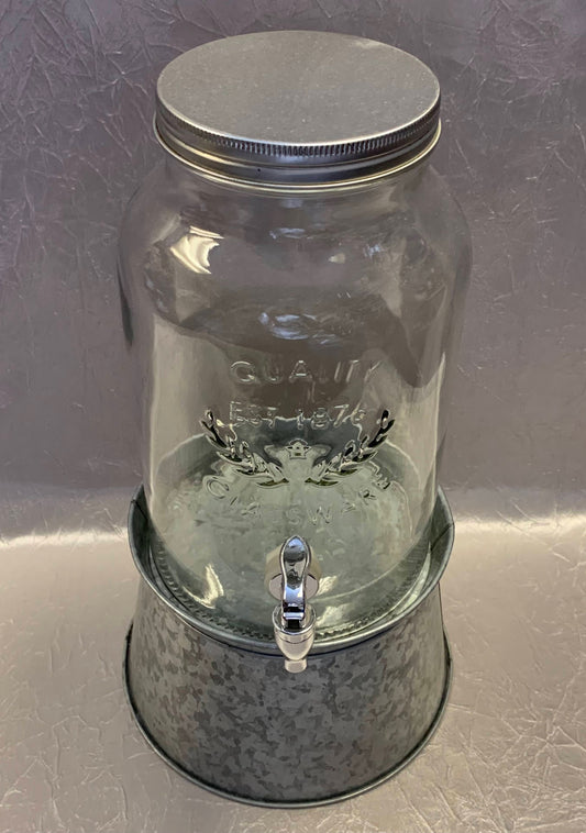 5.6 L Glass Beverage Dispenser on Ice bucket Stand