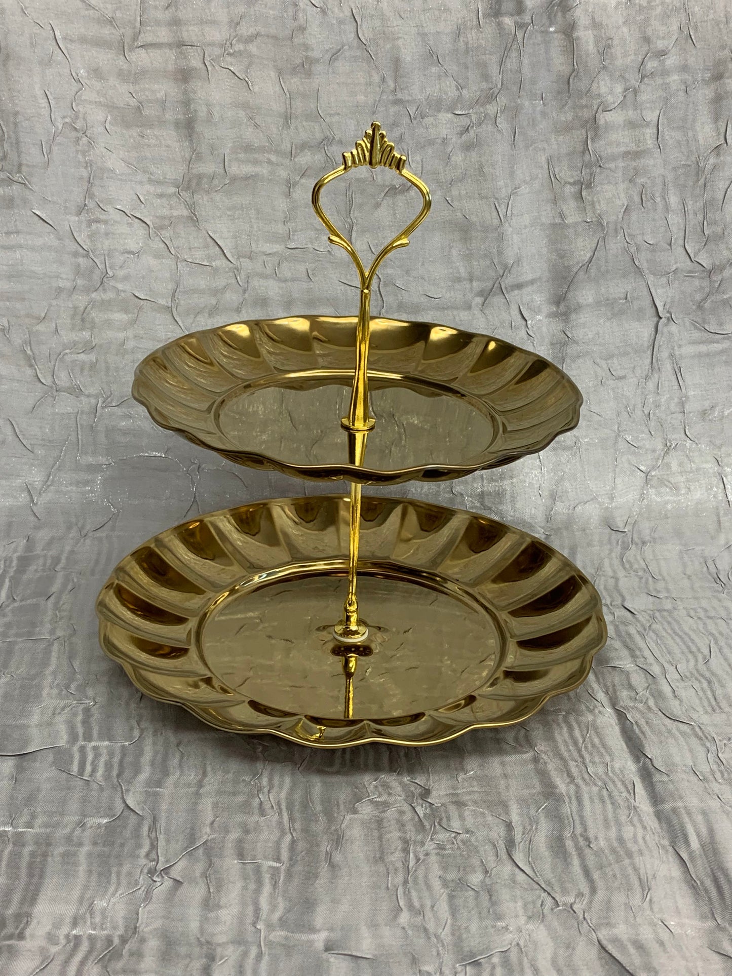 2 Tier Gold Dessert Stand