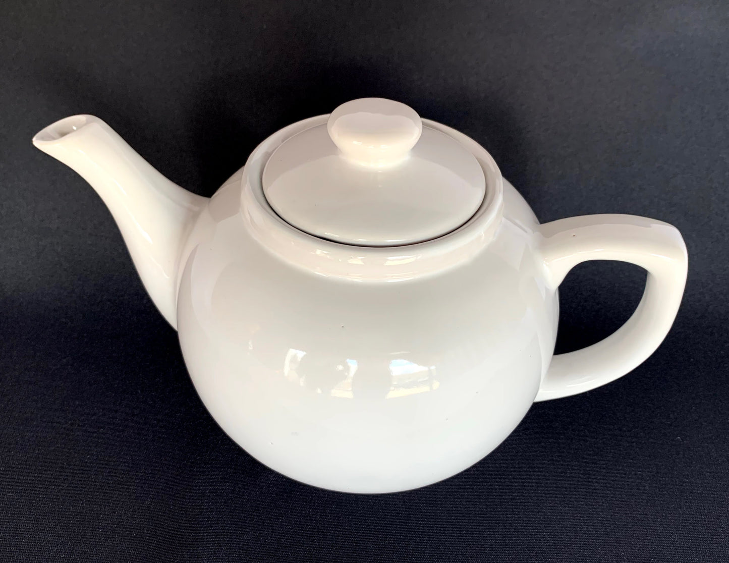 White Ceramic Round Teapot