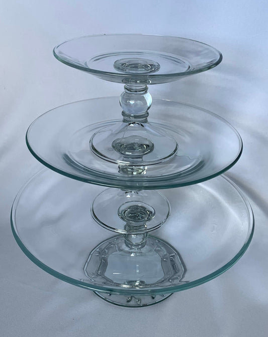 3 Tier Glass Stackable Platters